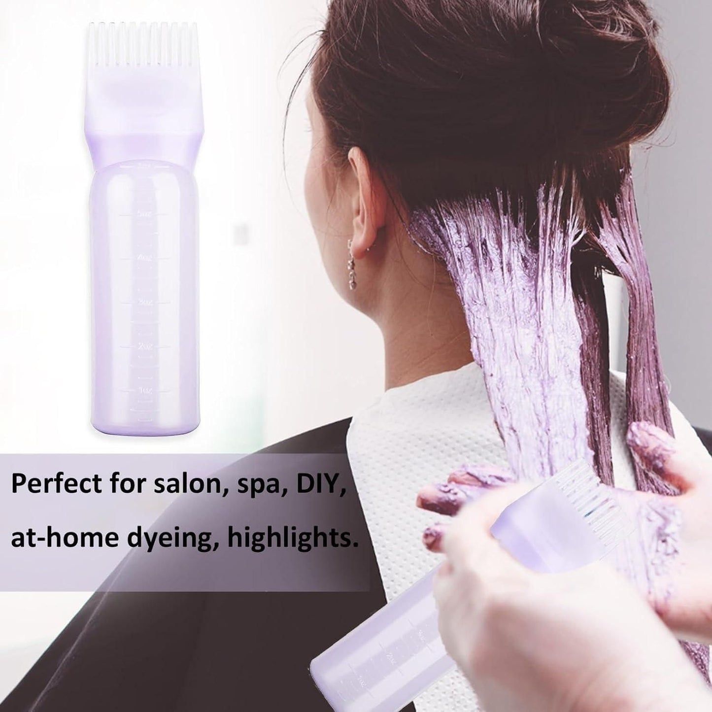 Root Comb Applicator Bottle for Hair Dye & Oil