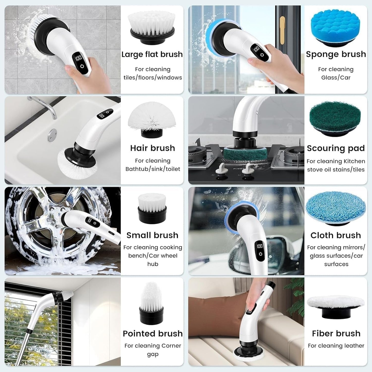 Electric Spin Scrubber, Cleaning Brush Scrubber for Home