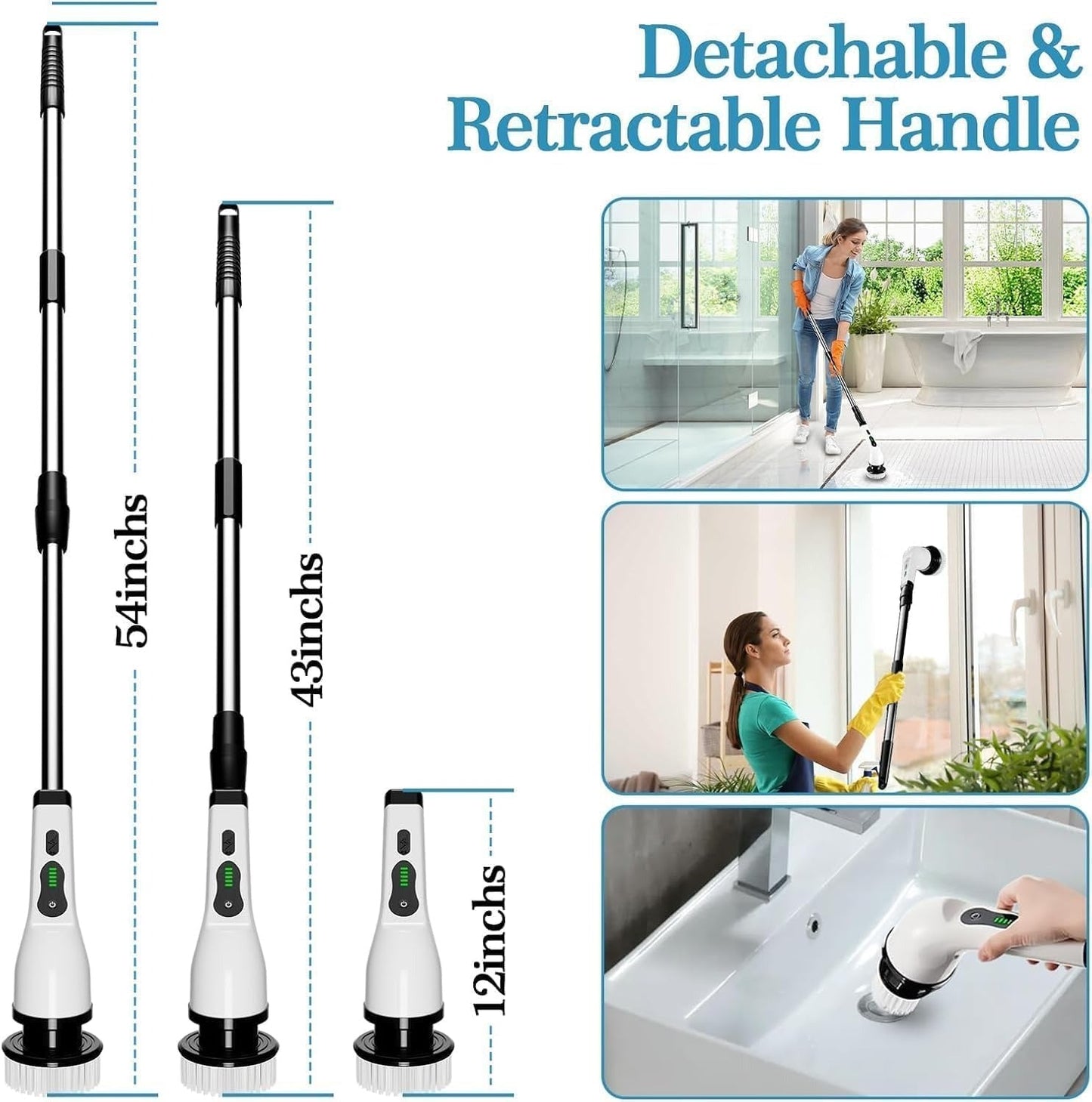 Electric Spin Scrubber, Cleaning Brush Scrubber for Home