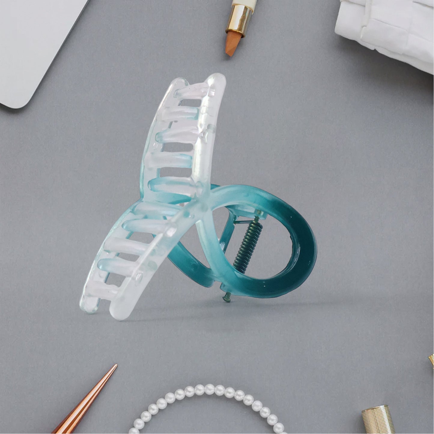 Plastic Hair Clamp Grip Simple Matte Hair Barrette Clamp (12 Pc Mix Design)