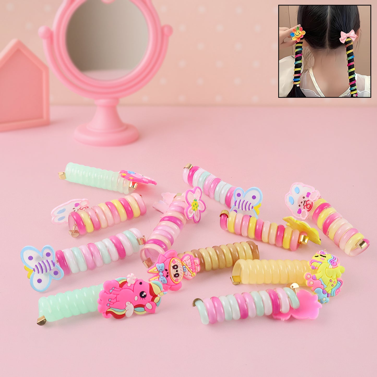 Spiral Hair Braiding Clips For Kids (12 Pc Mix Design)