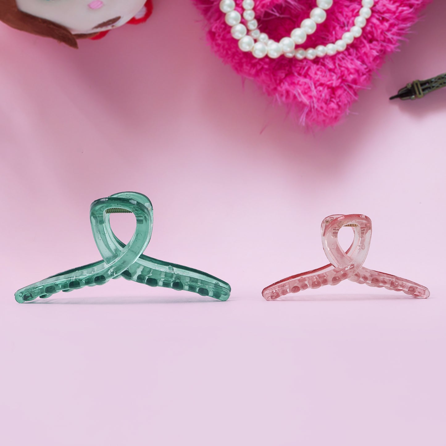 Hair Clutcher Clips (Mix Design Multicolor 12 Pc)