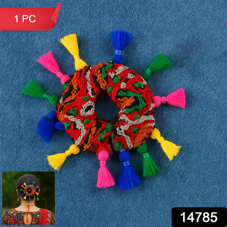 Traditional Multicolor Navratri Hair Bun (1 Pc)