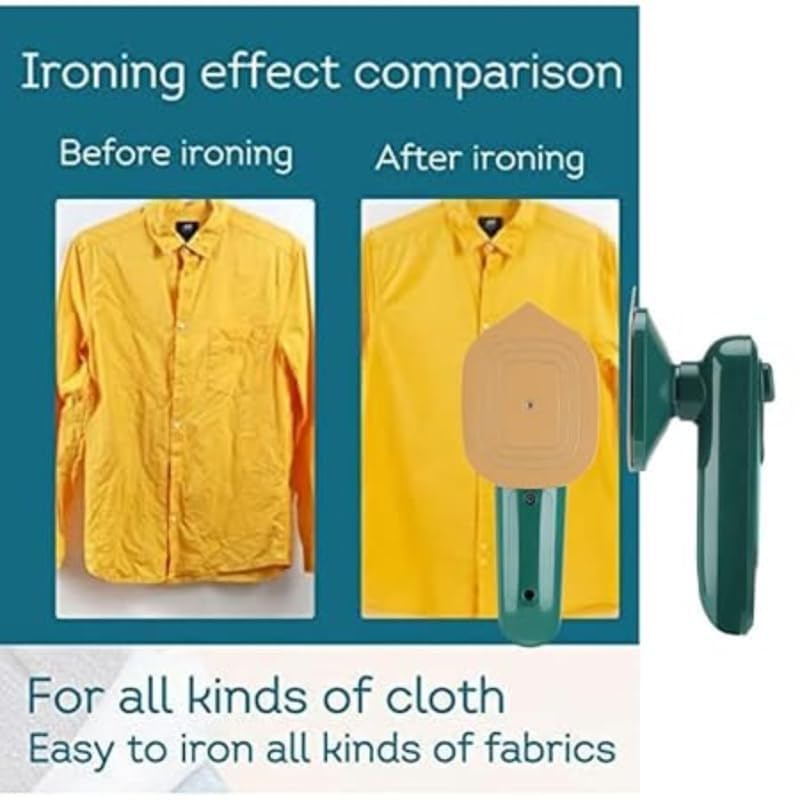 Lipzie [𝟏𝟐 𝐘𝐞𝐚𝐫𝐬 𝗪𝗮𝗿𝗿𝗮𝗻𝐭𝐲]Portable Micro Steam Iron –Handheld Green Garment Steamer for Dry & Wet Ironing, Fast-Heat, Lightweight Wrinkle Remover, Mini Ironing Machine for Home &Office