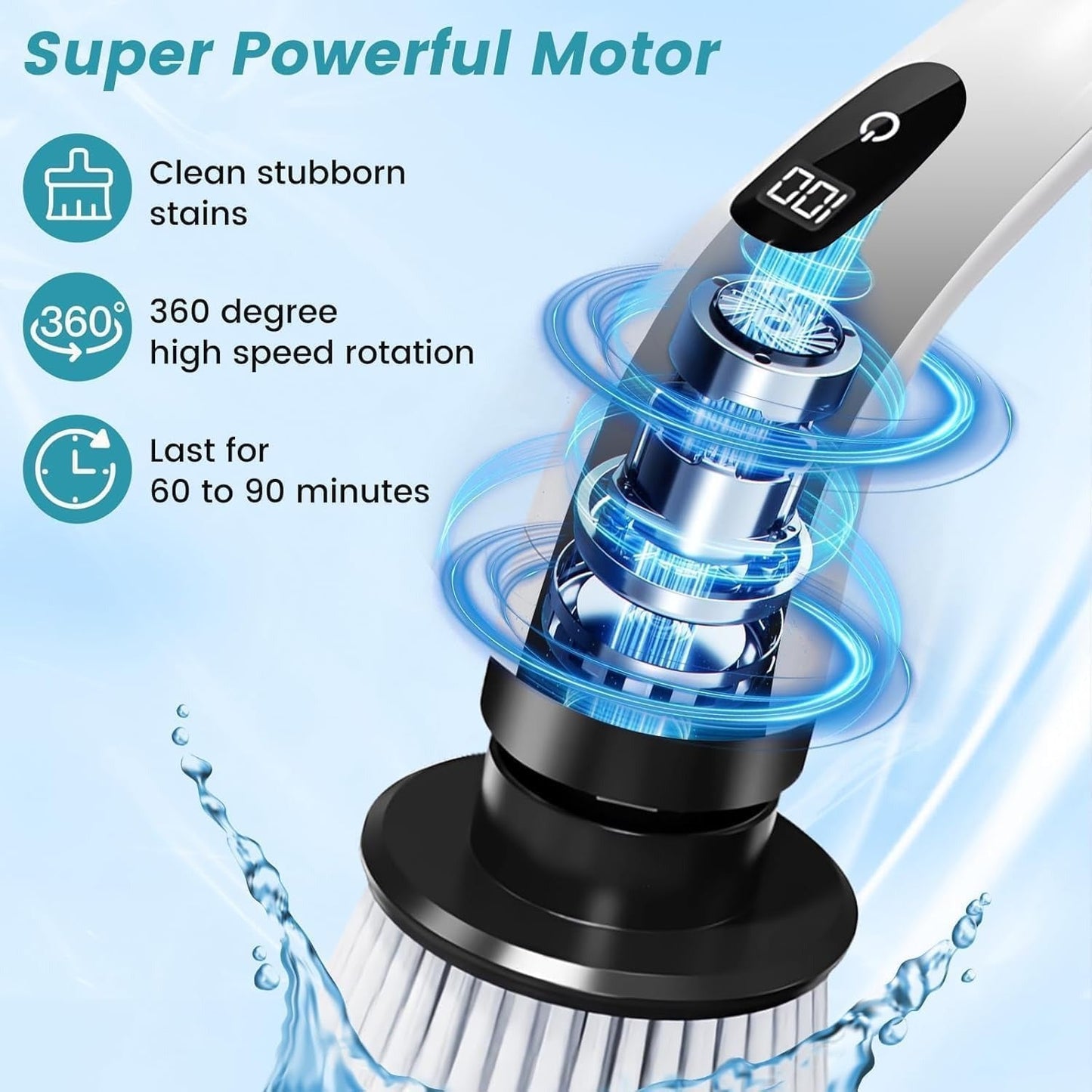 Electric Spin Scrubber, Cleaning Brush Scrubber for Home