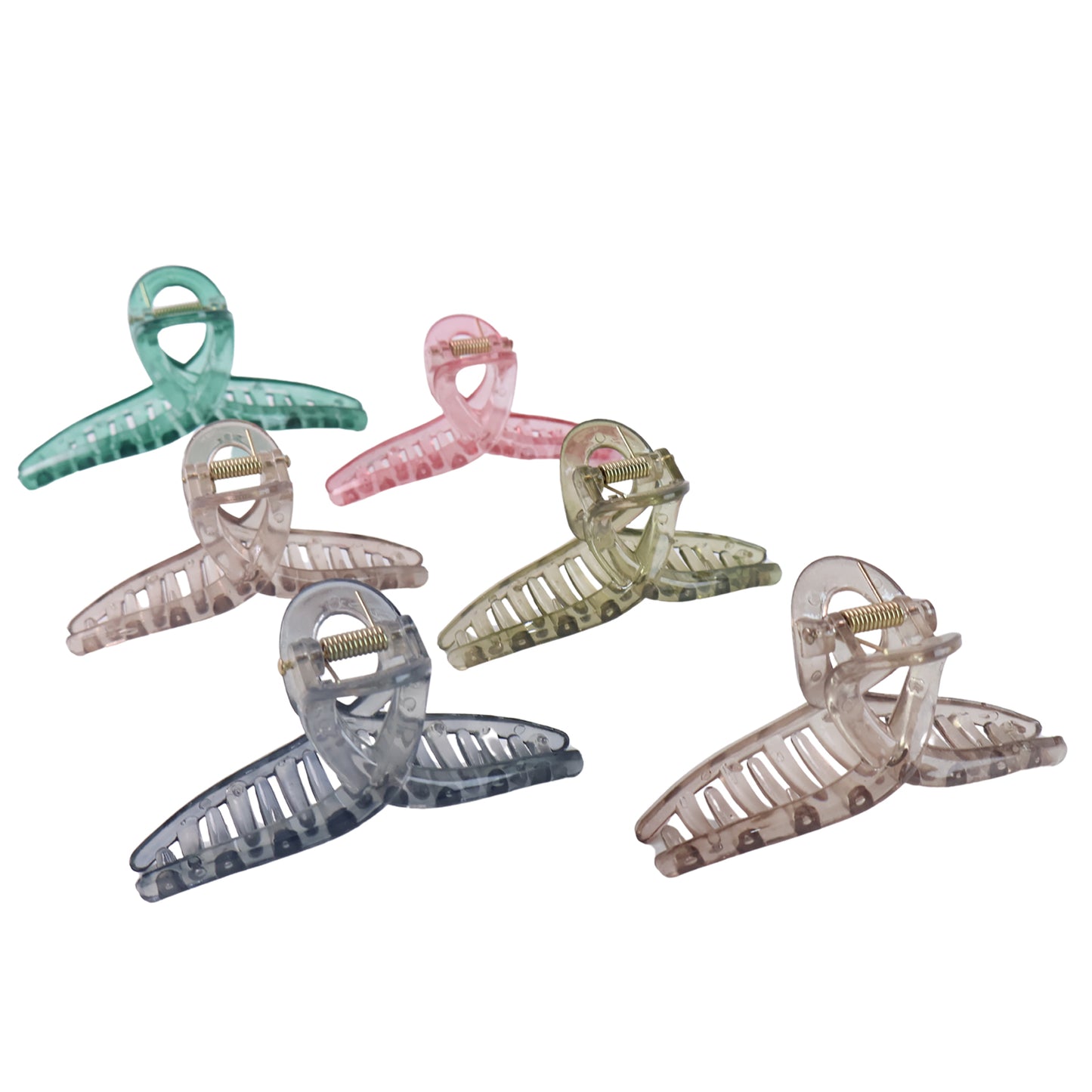 Hair Clutcher Clips (Mix Design Multicolor  12 Pc)